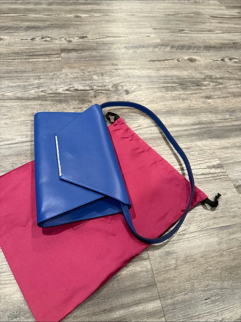 Jill Haber Leather Clutch Bag with Detachable Strap